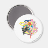 女疑問に思レトロ花 マグネット (正面/裏面)