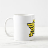 女疑問に思ロゴ1 コーヒーマグカップ (左)