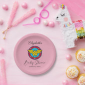 女疑問に思ロゴ |新生児来の近日 ペーパープレート (パーティー)