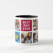 女疑問に思ロゴ |母の写真コラージュ マグカップ (中央)