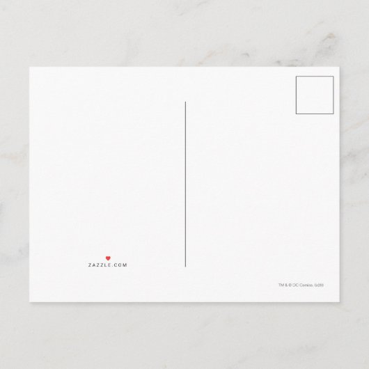 女疑問に思人とレトロモダン漫画オーバーレイのロゴ インビテーションポストカード (裏面)