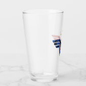 女疑問に思人とレトロモダン漫画オーバーレイのロゴ タンブラーグラス (右)