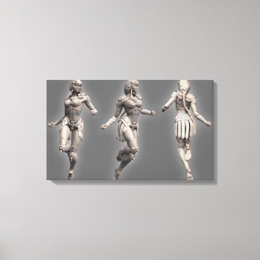 女疑問に思人代替 キャンバスプリント (正面)