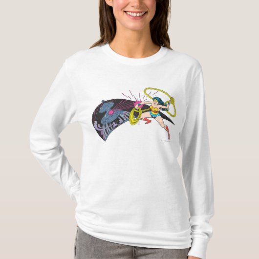 女疑問に思対ロボット Tシャツ (正面)