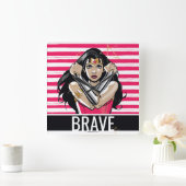 女疑問に思性の防衛 – テンプレート スクエア壁時計 (ホーム)