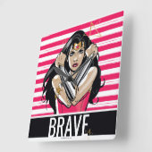 女疑問に思性の防衛 – テンプレート スクエア壁時計 (傾斜)