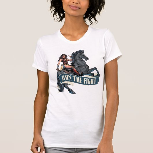 女疑問に思性オンホース漫画アート Tシャツ (正面)