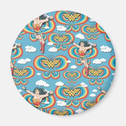 女疑問に思性ハイ飛んでいるパターン マグネット (正面)