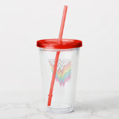 女疑問に思性レイヤーレインボーロゴ アクリルタンブラー (裏面)