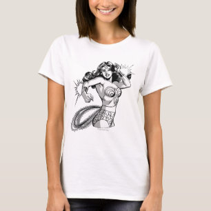 女疑問に思性白人ディフェンダー Tシャツ