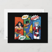 女疑問に思性、バットガール、ハーレークインホリデー シーズンポストカード (正面/裏面)