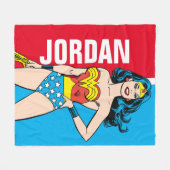 女疑問に思性 フリースブランケット (正面(横))