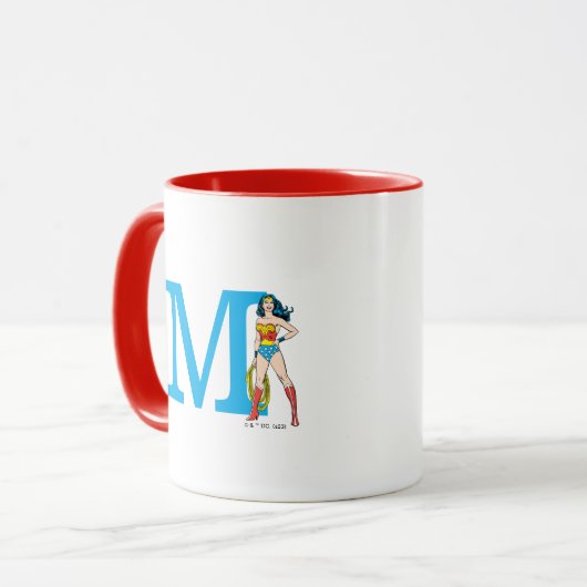 女疑問に思性 |モノグラムと名前の追加 マグカップ (正面左)