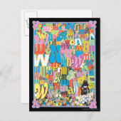 女疑問に思文字コラージュ ポストカード (正面/裏面)