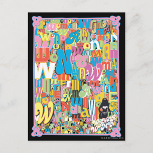 女疑問に思文字コラージュ ポストカード