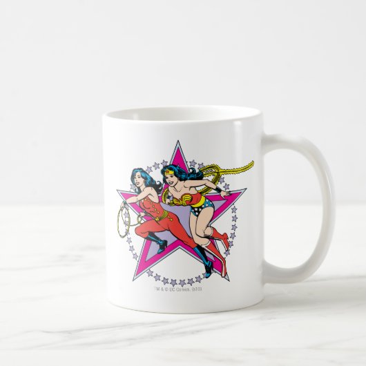 女疑問に思星の背景 コーヒーマグカップ (右)