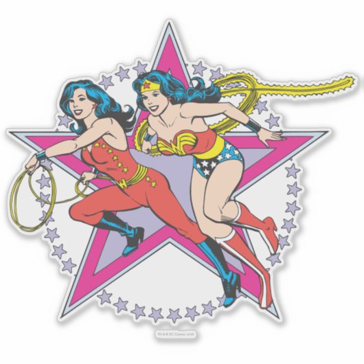 女疑問に思星の背景 シール (正面)