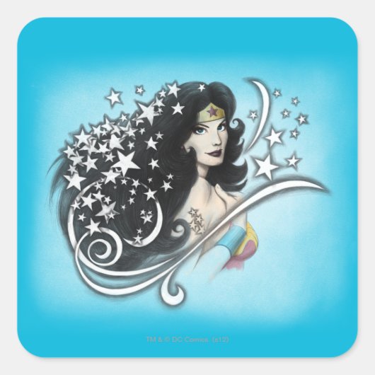 女疑問に思星 スクエアシール (正面)