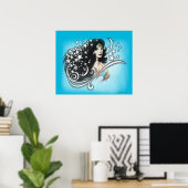 女疑問に思星 ポスター (ホームオフィス)