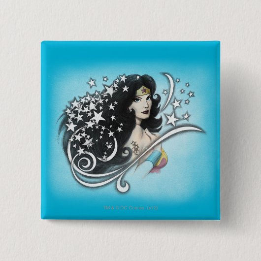 女疑問に思星 缶バッジ (正面)