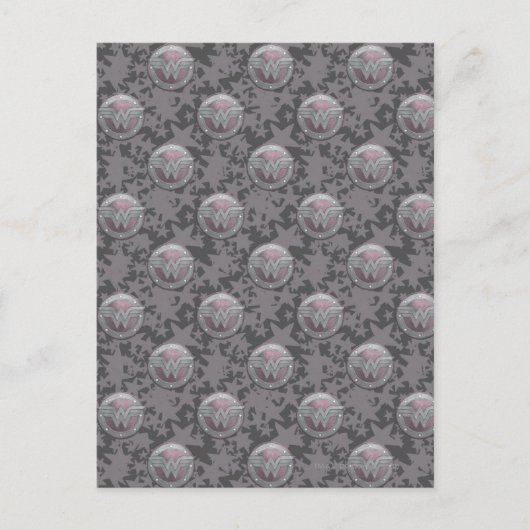 女疑問に思盾パターン ポストカード (正面)