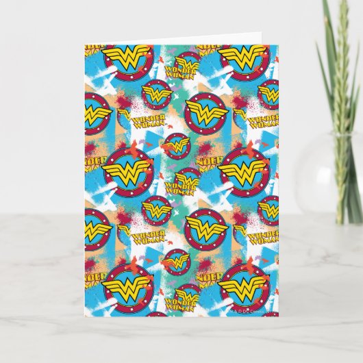 女疑問に思絵を描スプレー模様 カード (正面)