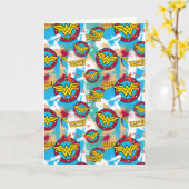 女疑問に思絵を描スプレー模様 カード (黄色い花)