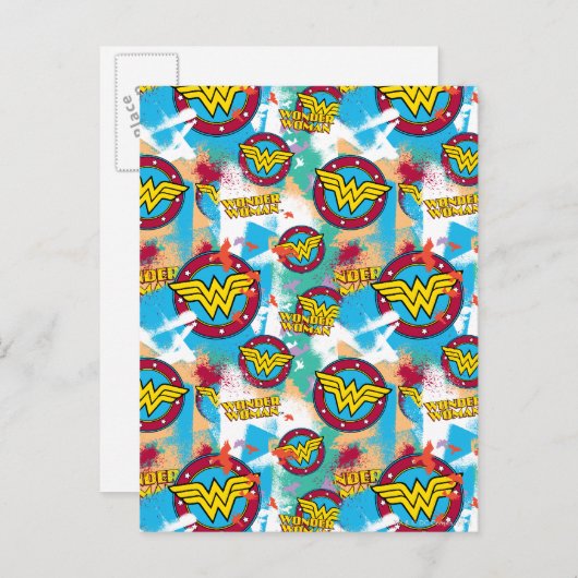 女疑問に思絵を描スプレー模様 ポストカード (正面/裏面)