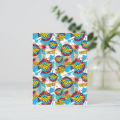 女疑問に思絵を描スプレー模様 ポストカード (スタンド正面)