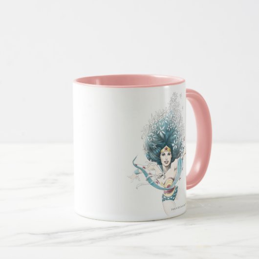 女疑問に思花 マグカップ (正面右)