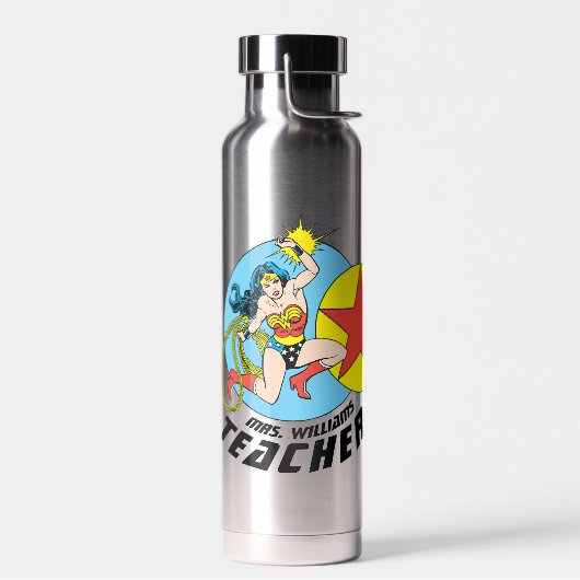 女疑問に思赤スター先生 ウォーターボトル (左面)