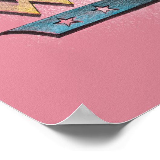 女疑問に思鉛筆ロゴ ポスター (角)