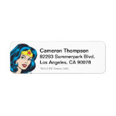 女疑問に思顔 ラベル (正面)