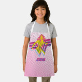 女疑問に思黄ピンク漫画アートロゴ エプロン (インサイチュ)
