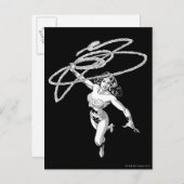 女疑問に思黒と白のトワイル ポストカード (正面/裏面)