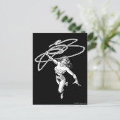 女疑問に思黒と白のトワイル ポストカード (スタンド正面)