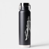 女疑問に思黒・白ポーズ ウォーターボトル (正面)