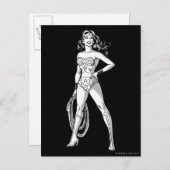 女疑問に思黒・白ポーズ ポストカード (正面/裏面)