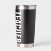 女疑問に思黒・白ポーズ 保温保冷タンブラー (左面)