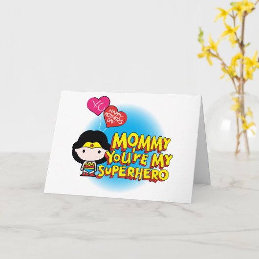 女疑問に思 |ママあなたは私のスーパーヒーロー カード (黄色い花)