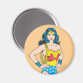 女疑問に思 |ラッソーでヴィンテージポーズ マグネット (正面/裏面)