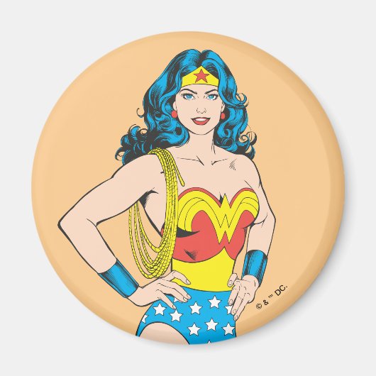 女疑問に思 |ラッソーでヴィンテージポーズ マグネット (正面)