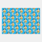 女疑問に思 |ラッソーでヴィンテージポーズ ラッピングペーパーシート (正面2)