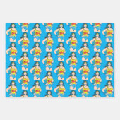 女疑問に思 |ラッソーでヴィンテージポーズ ラッピングペーパーシート (正面)