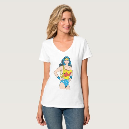 女疑問に思 |ラッソーでヴィンテージポーズ Tシャツ (正面フル)