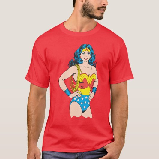 女疑問に思 |ラッソーでヴィンテージポーズ Tシャツ (正面)