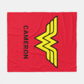 女疑問に思 |ロゴクラシックロゴ |名前の追加 フリースブランケット (正面(横))