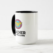 女疑問に思 |円と星のロゴ マグカップ (正面左)