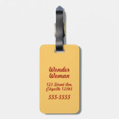 女疑問に思 |円と星のロゴ ラゲッジタグ (裏面縦)