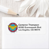 女疑問に思 |円と星のロゴ ラベル (インサイチュ)